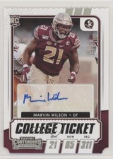 2021 Contenders Draft Picks College Ticket Stub 19/21 Marvin Wilson Auto 2r8