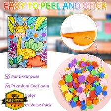CCINEE Foam Stickers Geometric Shapes 1218 Pcs, 7 Colors 