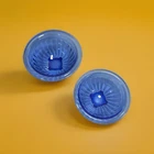 2! Vintage Hazel Atlas Cobalt Blue Glass Ribbed Mixing Bowls Rolled Edge 8” 10”
