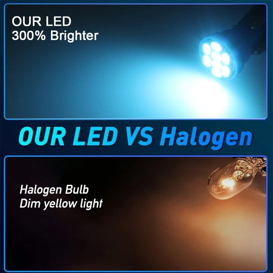 Kit de tablero de bombilla LED T10 azul hielo 7 piezas para Ford Bronco F150 F250 F350 1980-1996 Foto 2 de 4