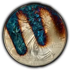2020 1 oz Silver American Eagle - Neon Rainbow Pattern Toning - BU - SKU-E3749