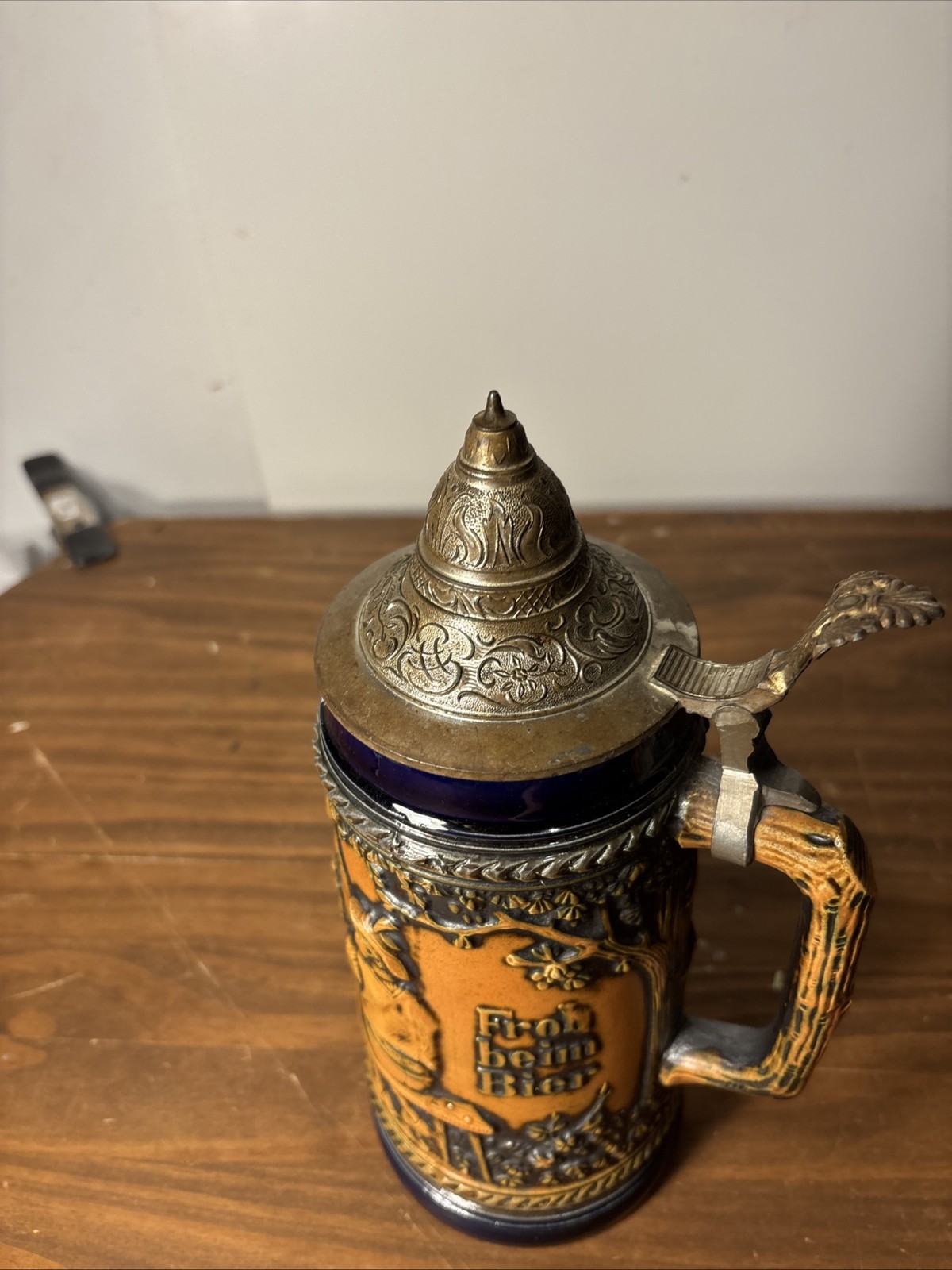 Germany Original Gerzit Gerz Lid Beer Stein Collectible