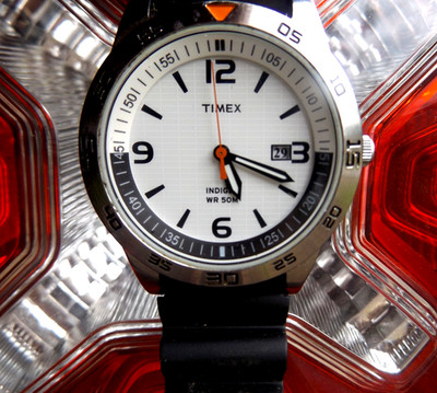 TIMEX INDIGLO MENS 42MM NEW BATTERY &  RUBBER DIVER STRAP
