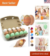 Versatile 15-Piece Wooden Eggs - Ideal for DIY Easter and Playtime Fun