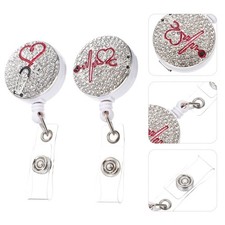 2 Pcs Portable Badge Holder Card Keeper with Metal Buckles Nursing Holders