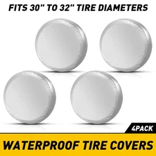 Fits 30"-32" Tire Cover Waterproof Sun Protector Truck Car RV Trailer SUV Silver