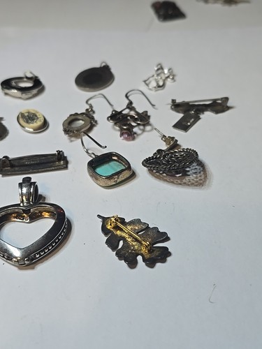 Vintage Schmuck Konvolut Sterling Silber 925 Anhänger Charms einzelne Ohrringe Pins 47,5g - Bild 19 von 22