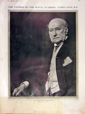 Original Old Antique Print Portrait James Sant Ra Royal Academy 1911 20th