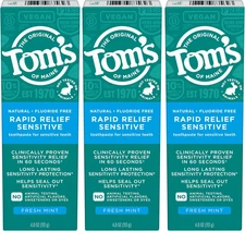 Fluoride-Free Rapid Relief Sensitive Toothpaste, Fresh Mint, 4 Oz. 3-Pack (Packa