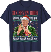 Funny 6 7 Bruh 67 Trump Ugly Christmas Unisex T-Shirt