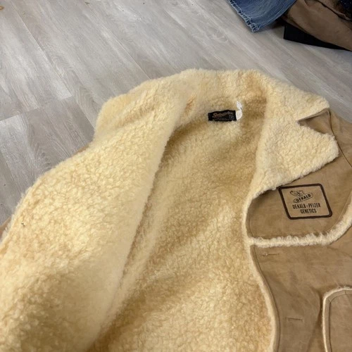 Vintage 70s/80s Swingster Tan Faux Sherpa Suede Ranch Jacket image 3
