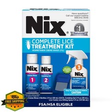 Nix Lice Treatment Kit Permethrin Crème Rinse Comb Home Spray