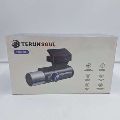 TERUNSOUL 4K Dash Camera Front Rear Cabin GPS WiFi New Factory Sealed