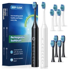 USB Rechargeable Tooth Brush for Adult 6 Clean Modes Sonic Electric Toothbrush