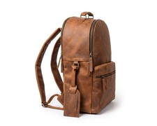 Full Grain Leather Backpack Handmade Double C...