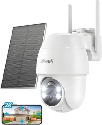 ieGeek Solar Security Cameras Wireless Outdoor, 2K 2.4G WiFi w/Solar Panel Q11