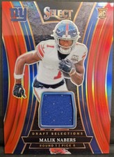 2024 Panini Select - Draft Selection Patch Malik Nabers #DSM-MNS Red Prizm (RC)