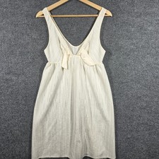 VTG 70s Lorraine Nightgown Womens Small Metallic Stripe Coquette Slip Dress USA
