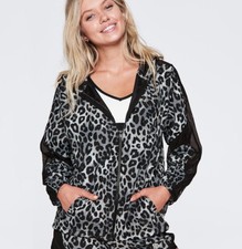 Victorias Secret VS PINK leopard Cheetab Anorak Full Zip Rain Jacket Size XS/S