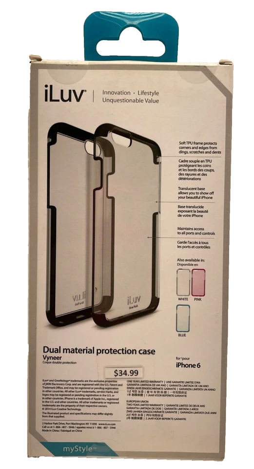 Funda iLuv Vyneer para iPhone 6/6S, Transparente/Azul Foto 3 de 4