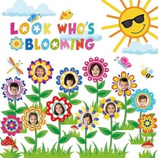 88Pcs Flower Bulletin Board Decorations Set Look Who  s Blooming Classroom Dec...