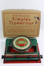 Antique Simplex Practical Typewriter with Box and Instructions - 2.49 Price