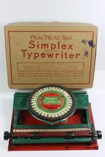 Antique Simplex Practical Typewriter with Box and Instructions - $2.49 Price