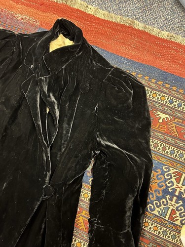 1930s Velvet Opera Coat Satin Lining Puff Sleeves Vintage - Picture 5 of 23