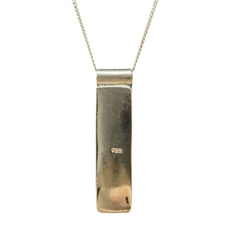 Collar Colgante J4U Vintage Dicroico Azul Púrpura Arte Vidrio Rectángulo 925 - Imagen 4 de 8