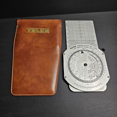 Vintage Telex E-6B Model FDF-47 Dead Reckoning Computer w Brown Case - USA