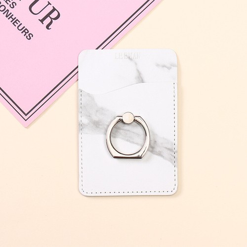 Leather Credit Card Holder Wallet Ring Pocket Sticker Adhesive Cell Phone iPhone - Picture 10 of 14