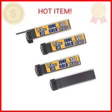 June Gold 120 Pieces, 1.3 mm 2B Lead Refills, 30 Pieces Per Dispenser, Medium Bo