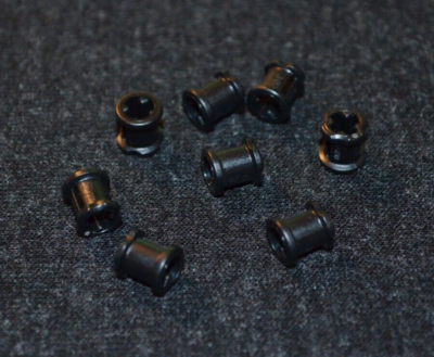 8) Black 1/2 Axle Bushing Technics End Stop / Spacer Bricks ~ Lego
