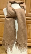 BCBG MAXAZRIA Large Oversized  Tan Shawl Wrap Scarf Pashmina 68” x 68”