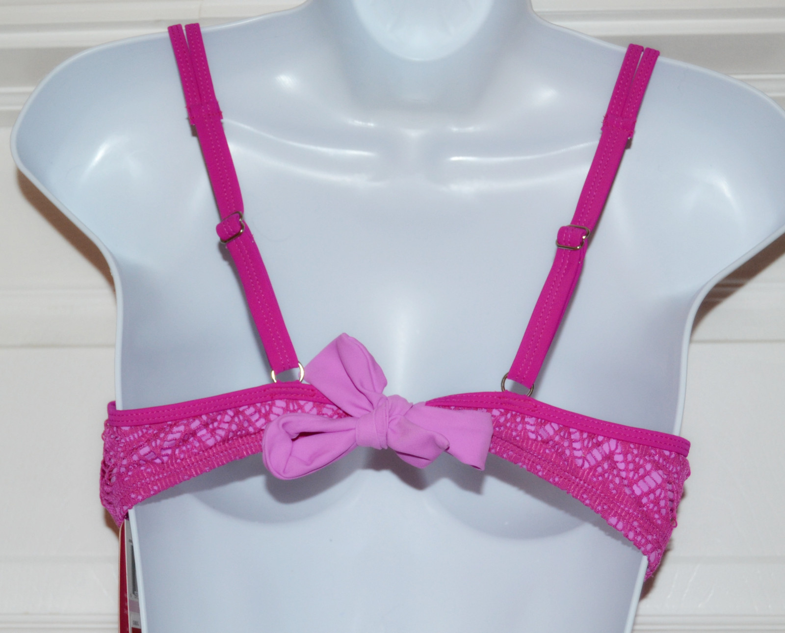 Hula Honey Crochet Underwire Bikini Top Swimsuit D Cup Pink (K22) eBay