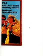 CANADIAN NATIONAL RY - EAST COAST MARINE & FERRY SERVICE GUIDE & SCHEDULE - 1976