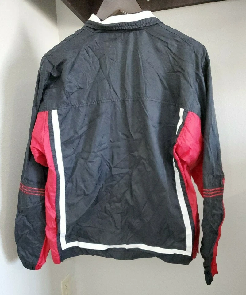 Starter Nylon Jacket Windbreaker Boy's XL 18 Black Red Lined Full Zip Pockets - Image 4 of 4