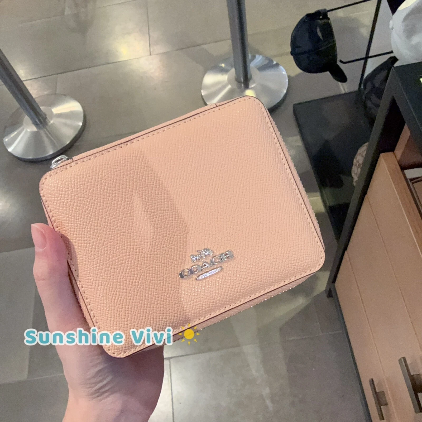 Coach Portagioie Grande SV Fard Sbiadito C4470 Pelle Nuovo con etichette