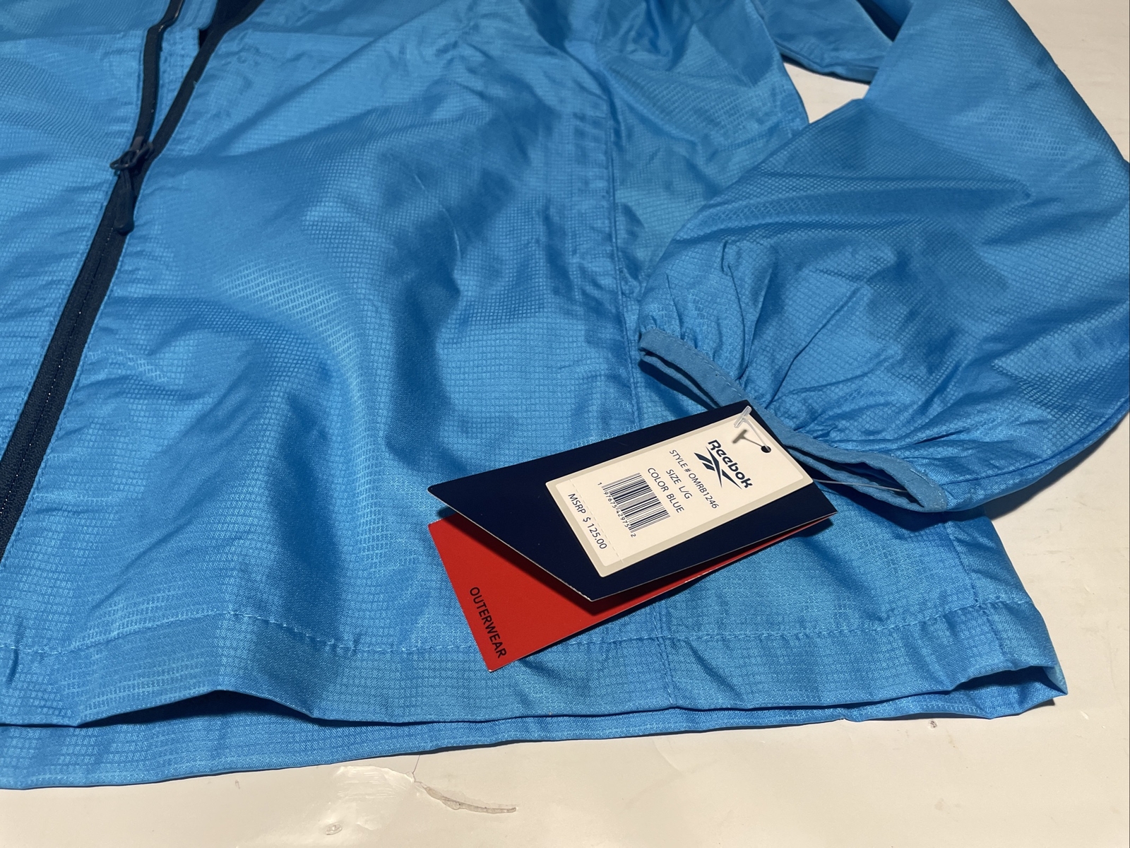 Reebok Jacket Windbreaker Men's Blue Outerwear Full Zip Hooded Golf New Large thumbnail 5