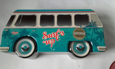 Blue retro tin camper van
