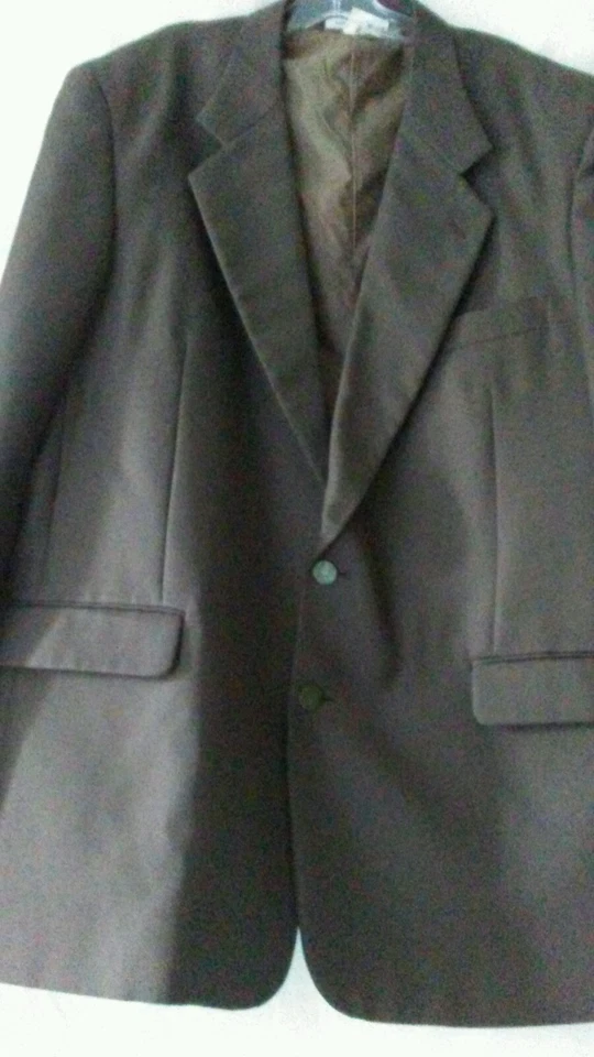 Haband Mens Size 46RP Solid Brown Polyester Blazer Sport Coat Jacket Lined - Image 2 of 4