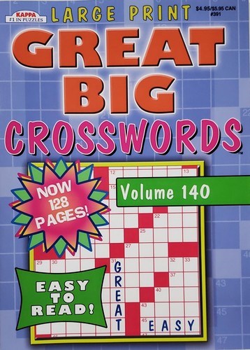 5 Large Print Great Big Crosswords Puzzle Books Vol# 132-144 Word Hobby Games - Picture 4 of 8