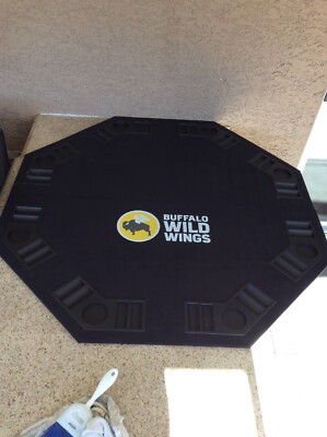 RARE Buffalo Wild Wings BWW 48'' Octagon 8 Player Folding Poker Table Top & Bag