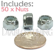 #8-36 NM - Qty 50 - Nylon Insert Hex Lock Nut SAE UNF - A2 Stainless Steel 18-8