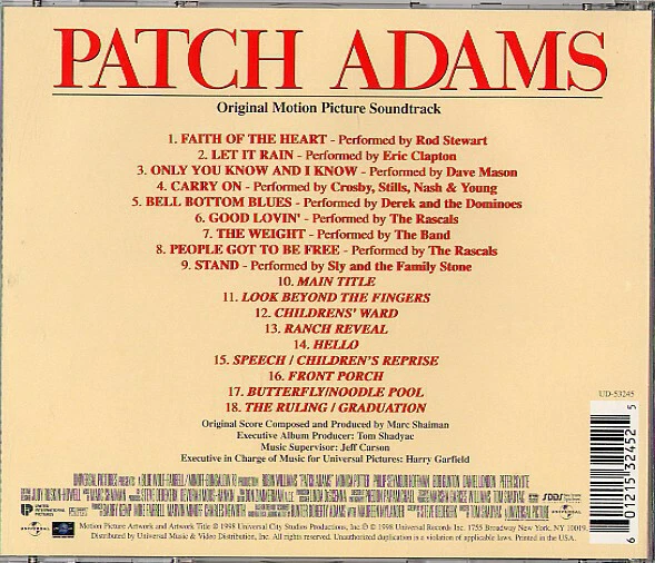 NEW Original CD Patch Adams Original Motion Picture Soundtrack  - Image 4 of 4