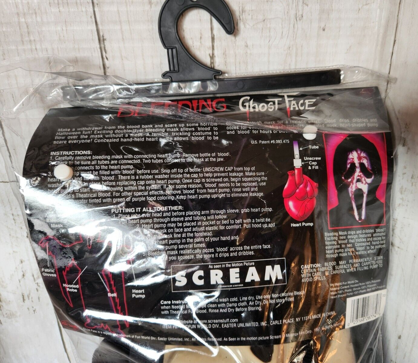 1997 Fun World "Scream" Bleeding Ghost Face Costu… - image 7