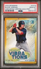 2022 Bowman Chrome Virtuosic Vibrations Gold Refractor Blaze Jordan PSA 10 /50