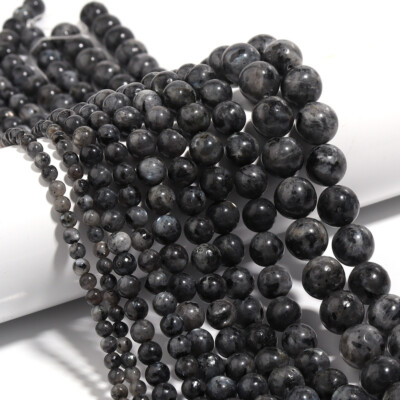 Natural Stone Black Spectrolite Round Spacer Beads Jewelry Making 10  12mm