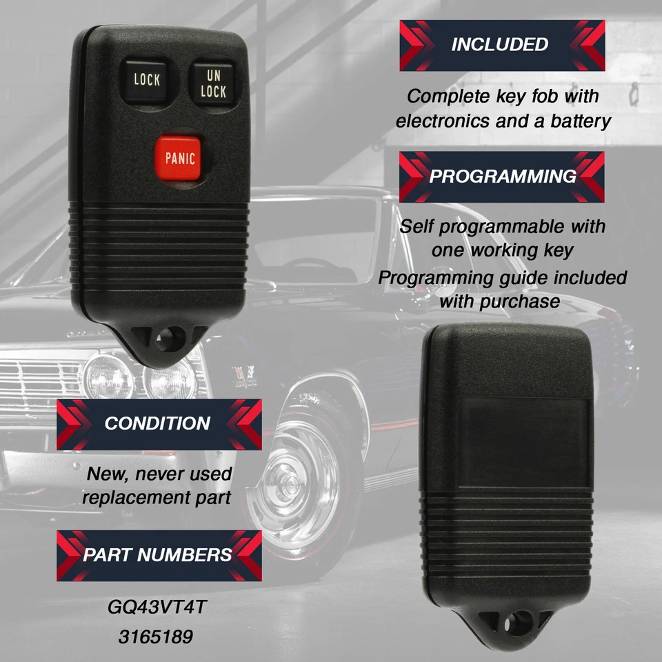 For 1993 1994 1995 1996 1997 Ford F150 F250 F350 Probe Ranger Car Remote Key Fob - Image 4 of 4