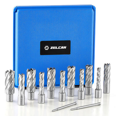 #ad HSS Annular Cutter Set 6 11 Weldon Shank Mag Drill Bits w 2 Pilot 1quot; or 2quot; Depth $109.71